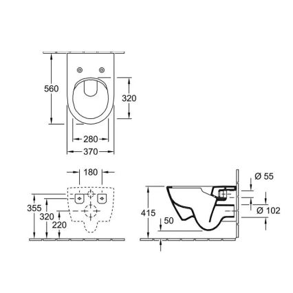 Villeroy & Boch 5614R0AM - Sanita suspensa SUBWAY 2.0 cerâmica/bege
