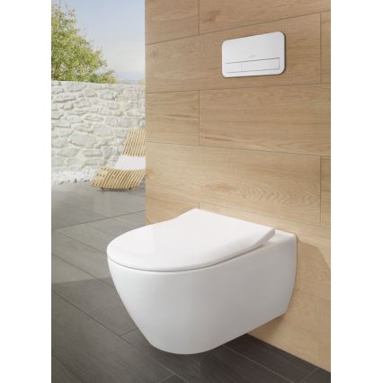 Villeroy & Boch 5614R201 - Sanita suspensa SUBWAY 2.0 com assento SoftClose, em cerâmica branca