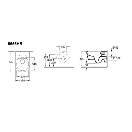 Villeroy & Boch 5656HR01 - Sanita suspensa com assento SoftClose AVENTO cerâmica/branca