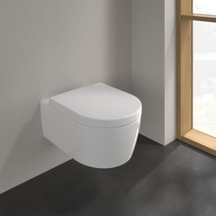 Villeroy & Boch 5656HRR1 - Sanita suspensa com assento SoftClose AVENTO, cerâmica/branco