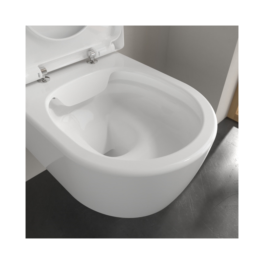 Villeroy & Boch 5656HRR1 - Sanita suspensa com assento SoftClose AVENTO, cerâmica/branco