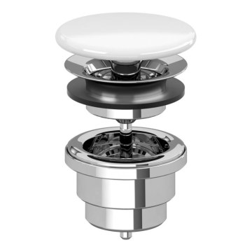 Villeroy & Boch 68080001 - Válvula de escoamento para lavatório em cerâmica / cromado brilhante