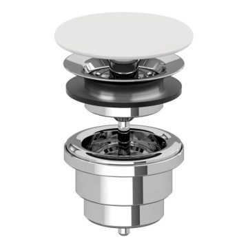 Villeroy & Boch 680800RW - Válvula de escoamento para lavatório branco/cromado brilhante