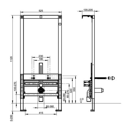 Villeroy & Boch 92214800 - Módulo embutido para bidé VICONNECT 112 cm