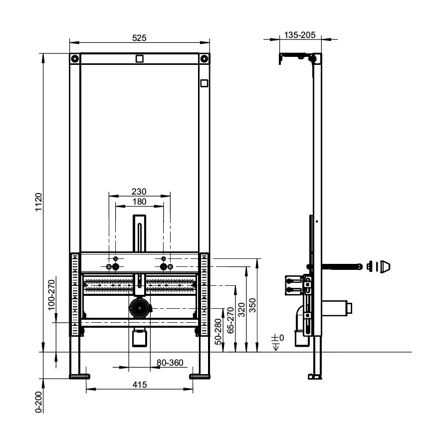 Villeroy & Boch 92214800 - Módulo embutido para bidé VICONNECT 112 cm