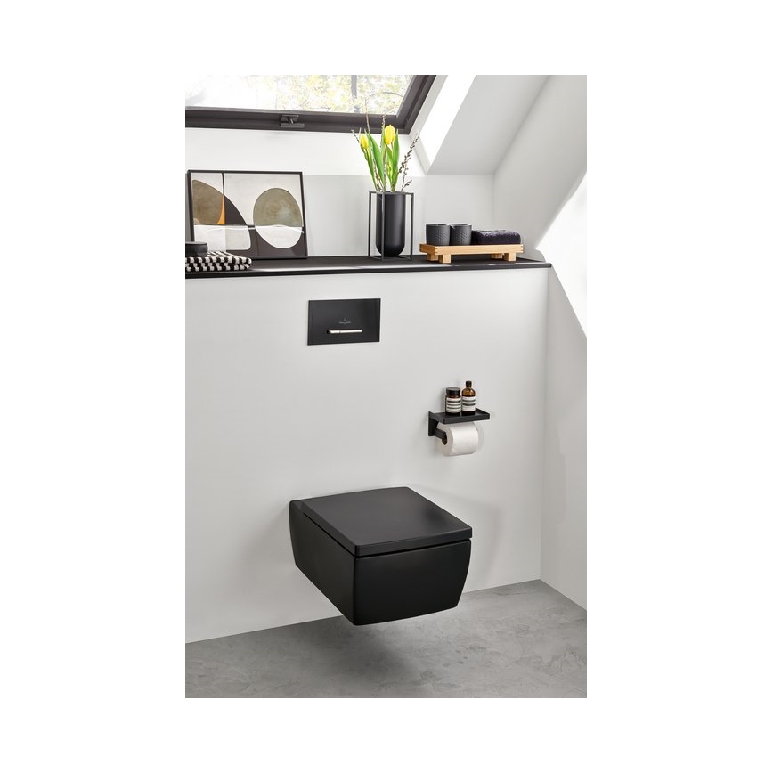 Villeroy & Boch 922169AN - Botão de descarga VICONNECT preto mate/cromado mate