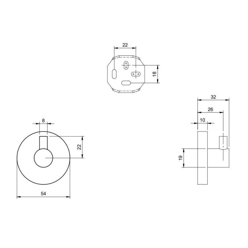 Villeroy & Boch TVA15101100061 - Gancho de parede ELEMENTS cromado brilhante