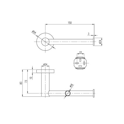 Villeroy & Boch TVA15101400061 - Suporte para papel higiénico ELEMENTS, acabamento em cromo brilhante