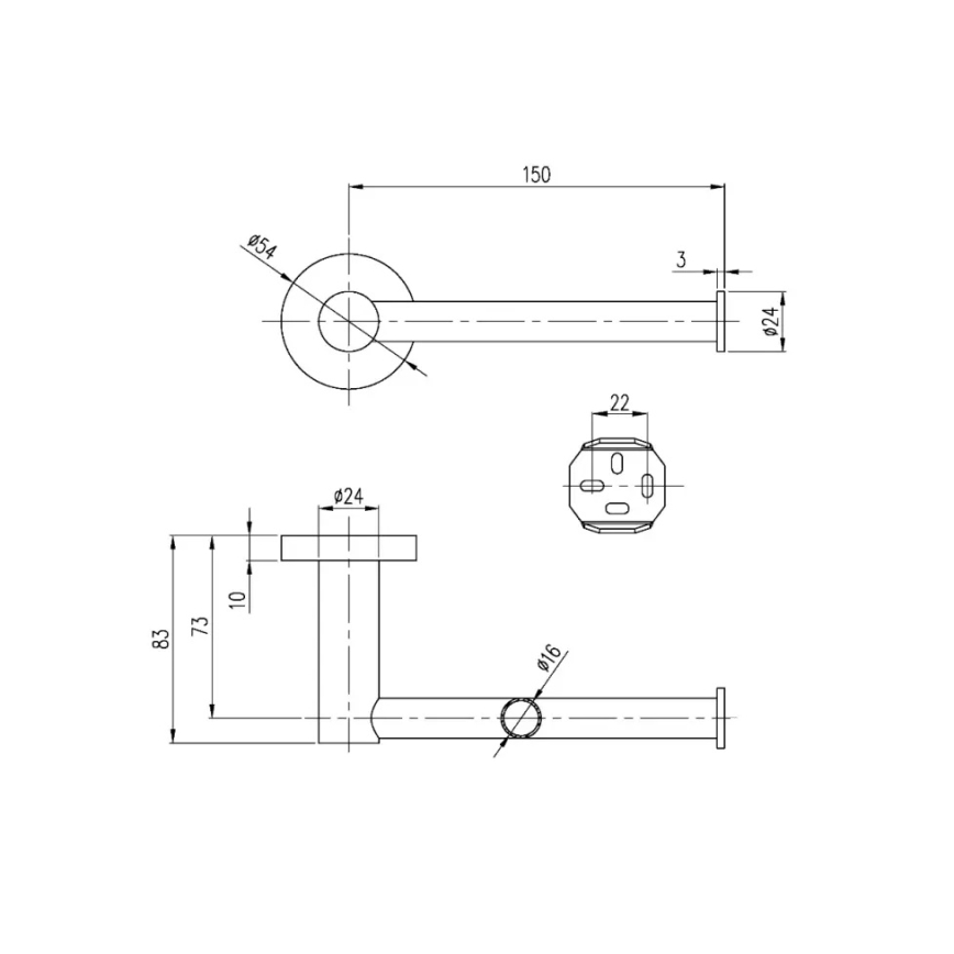 Villeroy & Boch TVA15101400061 - Suporte para papel higiénico ELEMENTS, acabamento em cromo brilhante