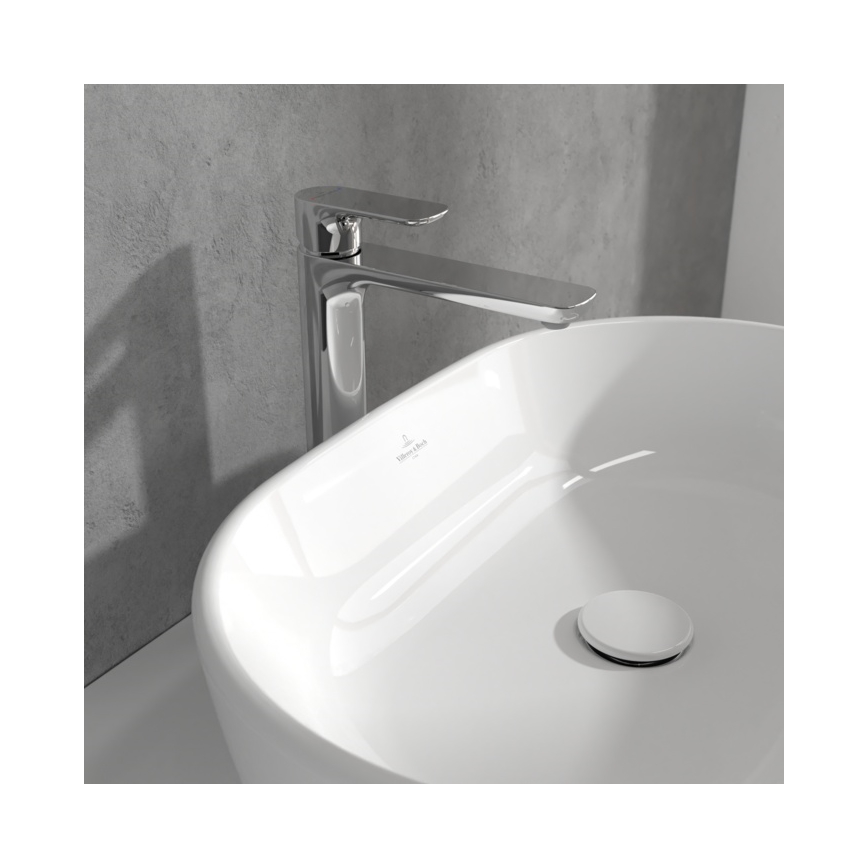 Villeroy & Boch TVW10410511061 - Misturador para lavatório + válvula de escoamento O.NOVO 29,5 cm cromado brilhante