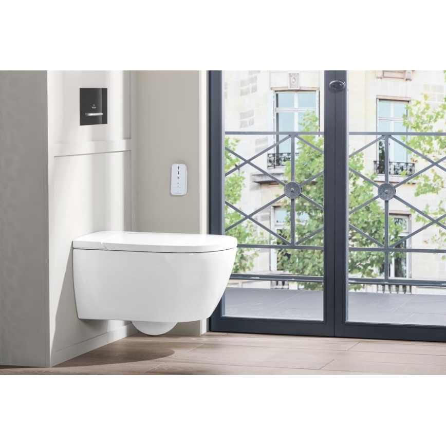 Villeroy & Boch V0E100R1 - Bidé suspenso com assento SoftClose VICLEAN cerâmica/branco +controlo remoto