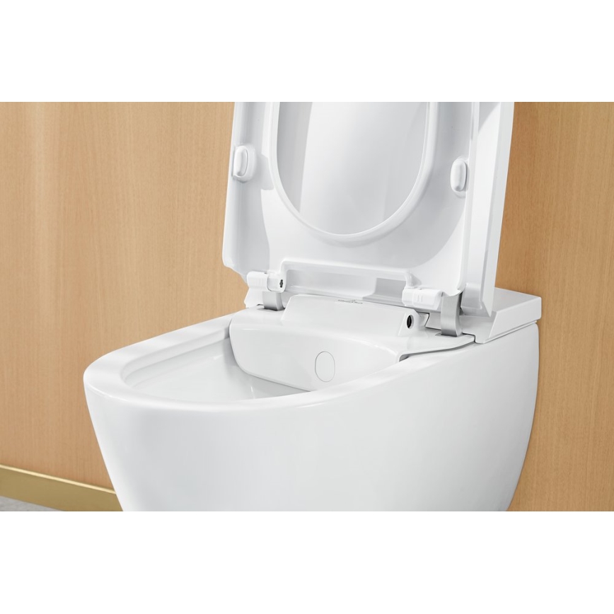 Villeroy & Boch V0E100R1 - Bidé suspenso com assento SoftClose VICLEAN cerâmica/branco +controlo remoto