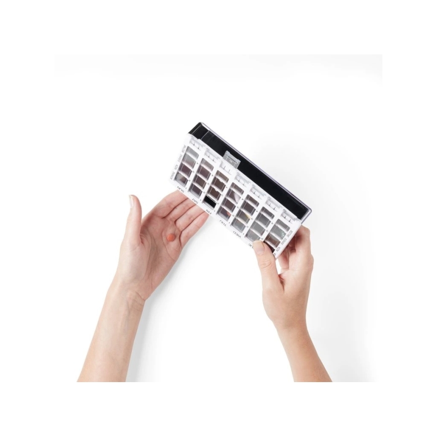 Vitility - Organizador semanal de medicamentos branco/preto