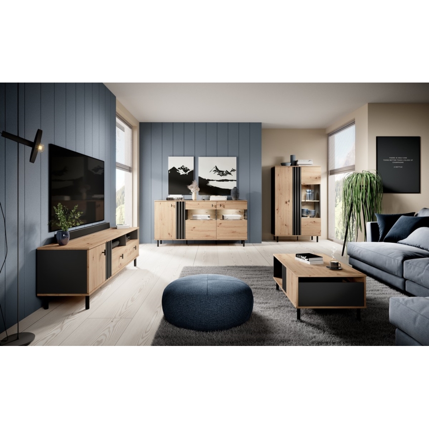 Vitrine BADIA carvalho/antracite