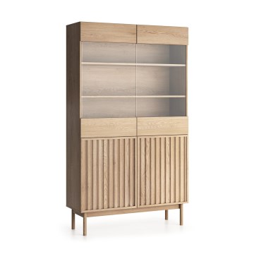Vitrine KIOTO 106x183x37 cm carvalho Cremona/vidro