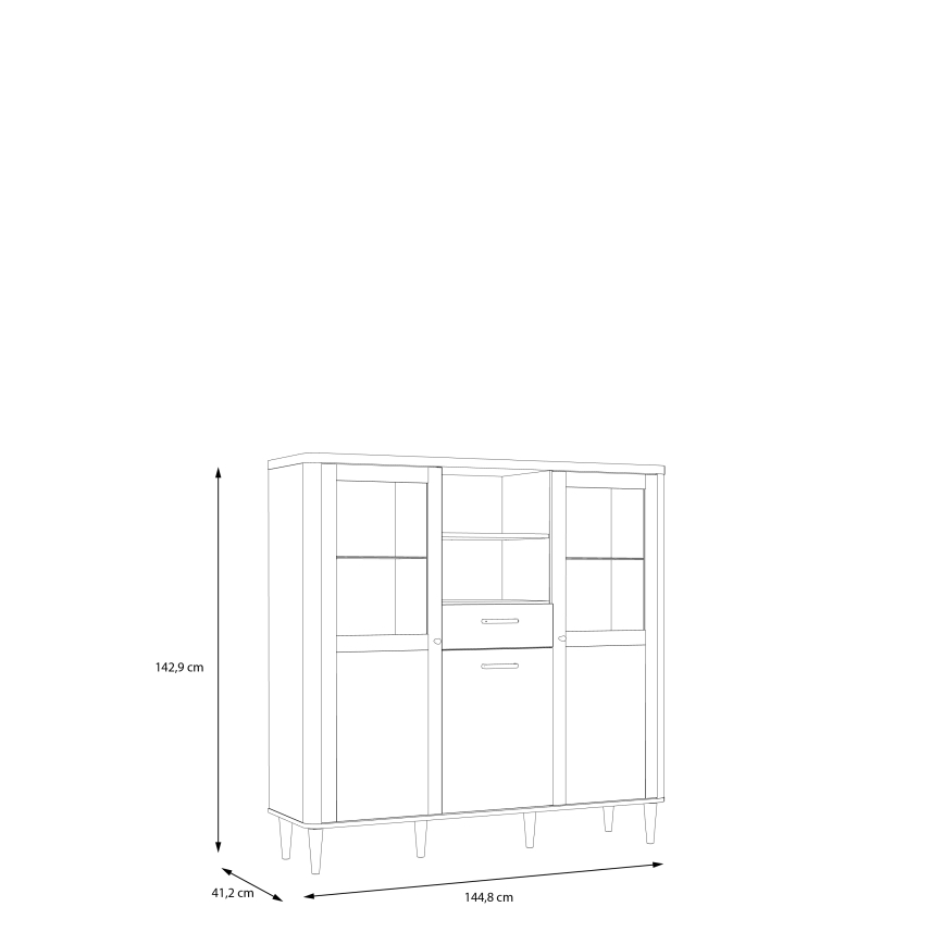 Vitrine VIRO castanha/bege