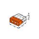 WAGO 2273-203 - Terminal caixa de junção COMPACT 3x2,5 450V laranja