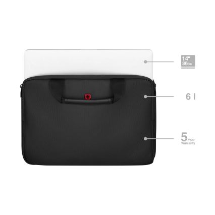 Wenger - Bolsa para computador portátil 6 l 14 Guyde preto