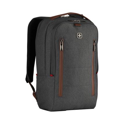 Wenger - Mochila para portátil 15 l 16 com bolso para tablet 12 + bolsa crossbody City Upgrade 2 em 1 cinza