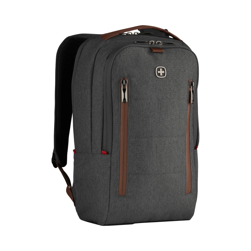 Wenger - Mochila para portátil 15 l 16 com bolso para tablet 12 + bolsa crossbody City Upgrade 2 em 1 cinza