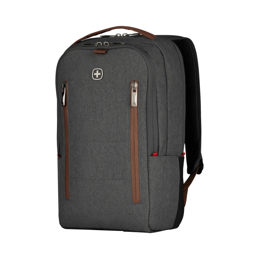 Wenger - Mochila para portátil 15 l 16 com bolso para tablet 12 + bolsa crossbody City Upgrade 2 em 1 cinza