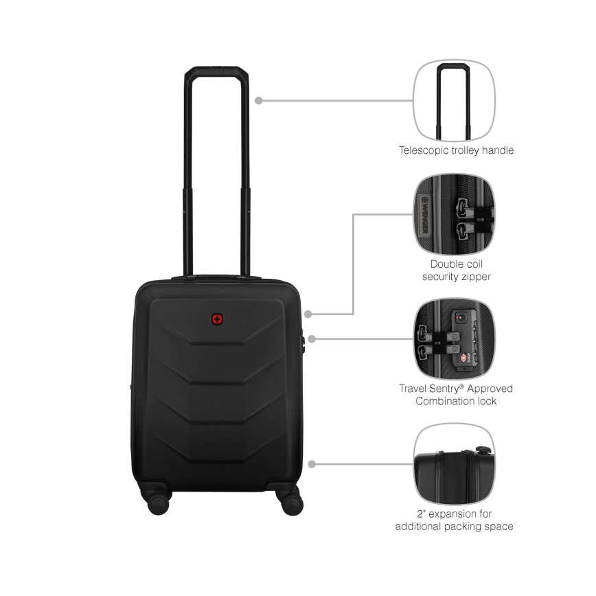 Wenger - Mala de viagem com rodas 36 l Prymo preto