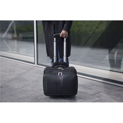 Wenger - Mala de viagem com rodas 25 l 17 + bolsa para portátil 15,6 Patriot preta