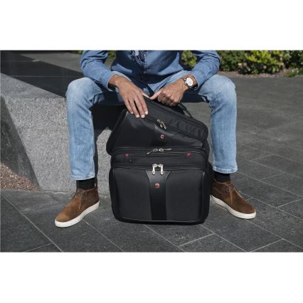 Wenger - Mala de viagem com rodas 25 l 17 + bolsa para portátil 15,6 Patriot preta