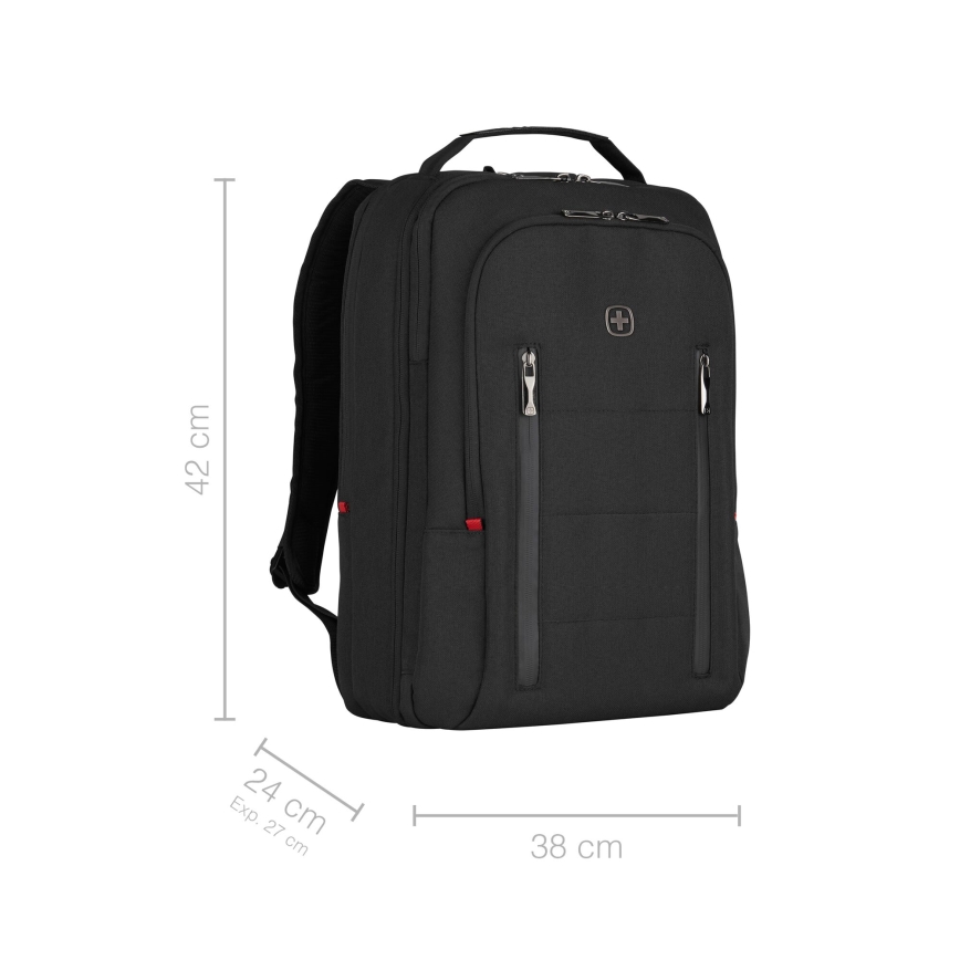 Wenger - Mochila para computador portátil 16 l 16 com bolsa para tablet 12 Cidade Traveler preto