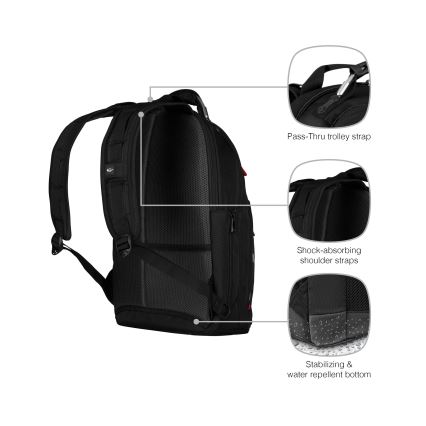Wenger - Mochila para portátil 20 l 15 com bolso para tablet 10 Gigabyte preta