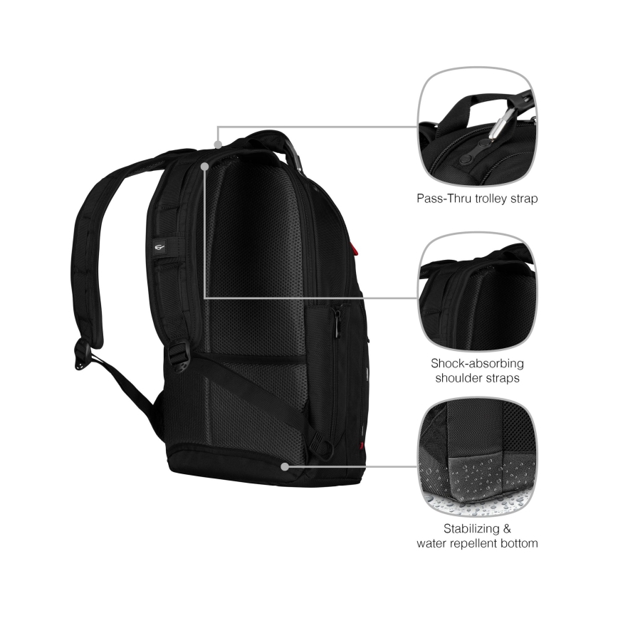 Wenger - Mochila para portátil 20 l 15 com bolso para tablet 10 Gigabyte preta