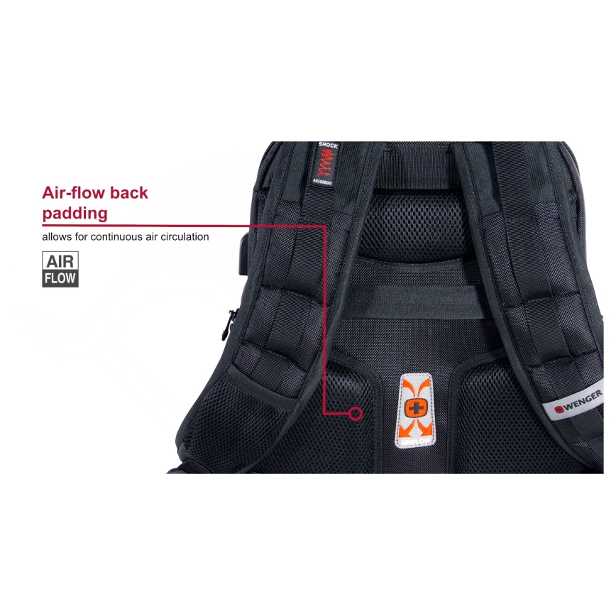 Wenger - Mochila para portátil 25 l 16 com bolso para tablet 10 Pegasus Deluxe preta