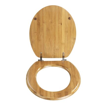 WENKO 144726100 - Assento de sanita BAMBOO 34x41 cm castanho/prateado
