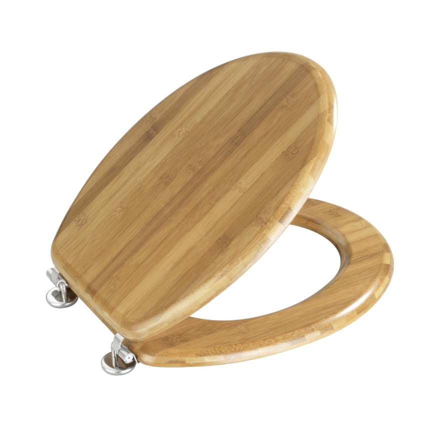 WENKO 144726100 - Assento de sanita BAMBOO 34x41 cm castanho/prateado