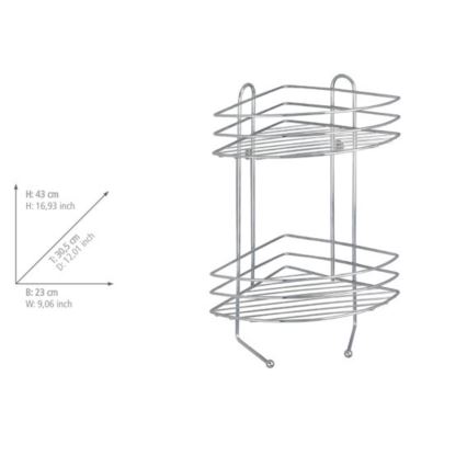 WENKO 15498100 - Prateleira de canto EXCLUSIVE 23x30,5 cm cromo brilhante