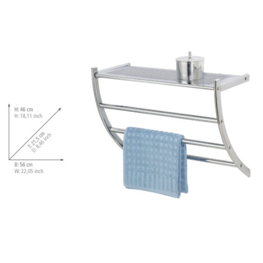WENKO 15578100 - Toalheiro de pé PESCARA 56x46 cm cromado brilhante