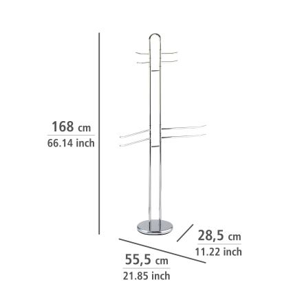 WENKO 15581100 - Toalheiro PALERMO de pé 55,5 x 168 cm cromado brilhante