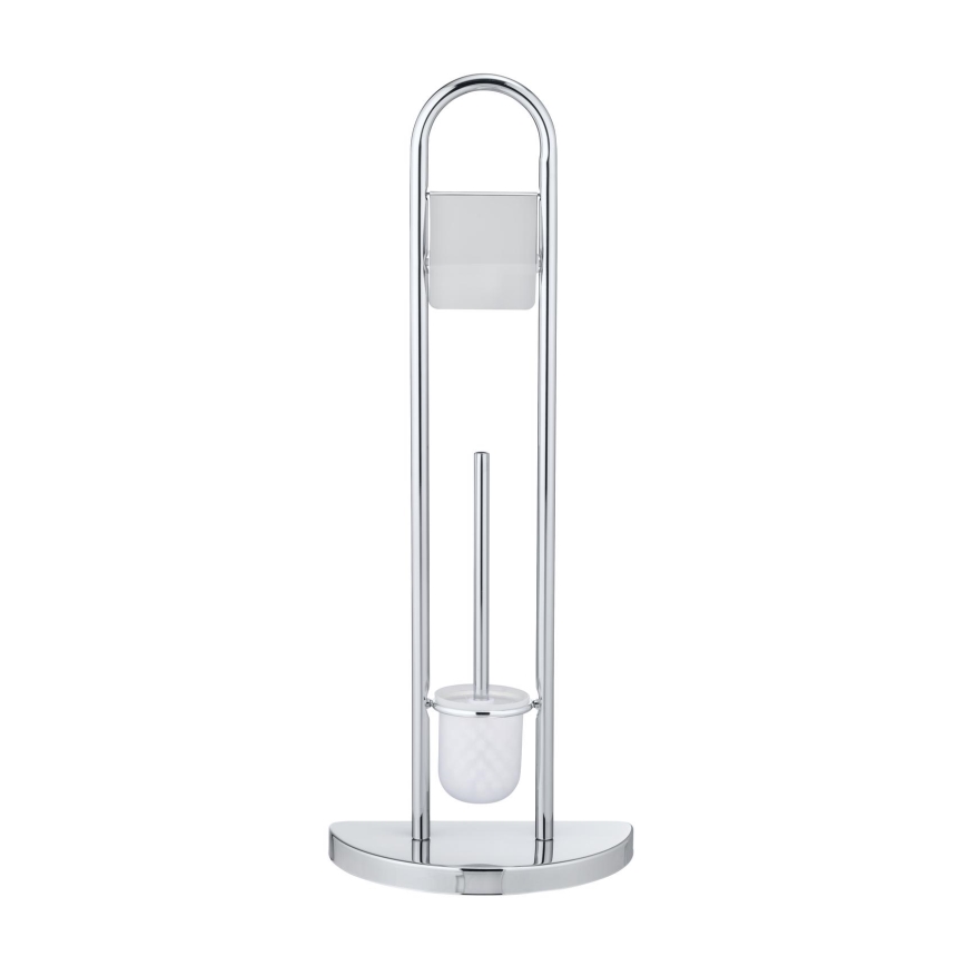 WENKO 16608100 - Escova de WC COSENZA 33x84 cm cromado brilhante/acetinado