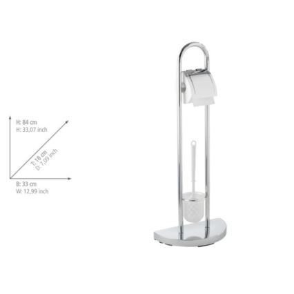 WENKO 16608100 - Escova de WC COSENZA 33x84 cm cromado brilhante/acetinado