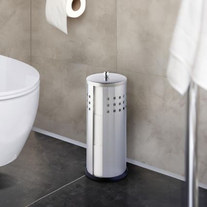 WENKO 16636100 - Suporte para papel higiénico ANCONA 13x34 cm aço inoxidável/prateado