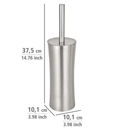 WENKO 16742100 - Escova de WC PIENO 10x37,5 cm aço inoxidável/satinado