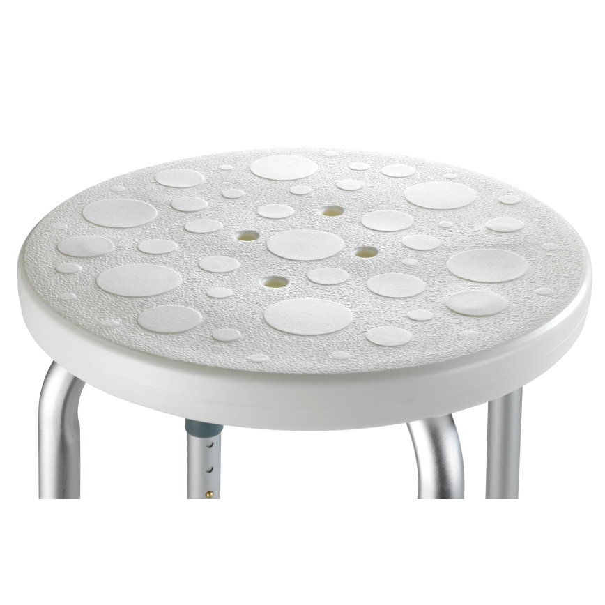 WENKO 1792921100-Banqueta SECURA 45,5x45,5 cm branco/prateado/cinza