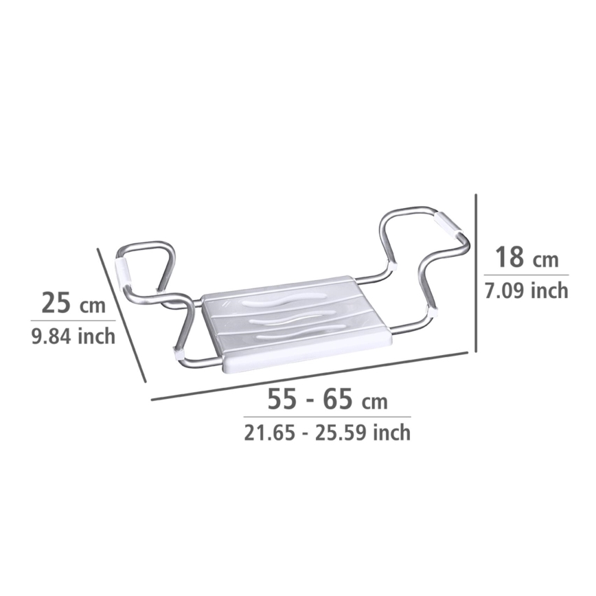 WENKO 17930100-Assento para banheira SECURA 26x18 cm branco/prateado