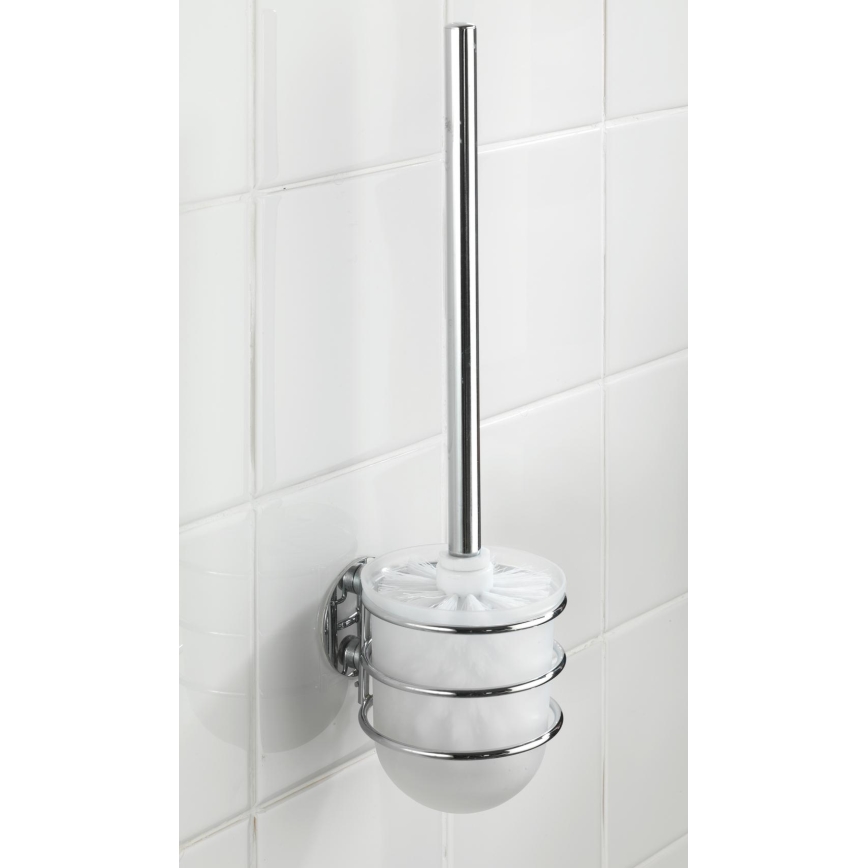 WENKO 18768100-WC Conjunto WC TURBO-LOC Redondo, Aço, 10x37,5 cm, cromado polido/branco