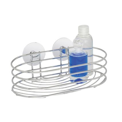 WENKO 18775100 - Prateleira TURBO-LOC redonda em aço, 23,5x13,5 cm, cromado brilhante