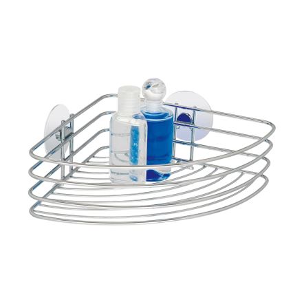 WENKO 18913100 - Prateleira TURBO-LOC REDONDA em aço, 26,5 x 20 cm, cromado brilhante