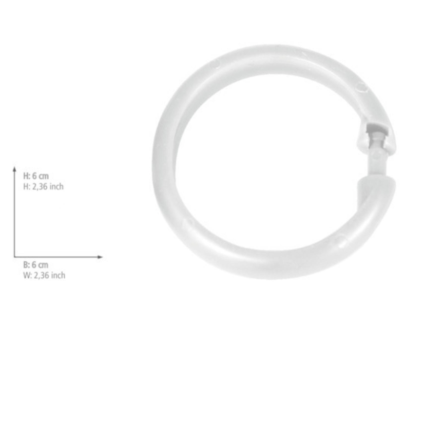 WENKO 19194100 - Argolas para cortina de duche LYGE 6x6 cm brancas