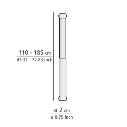 WENKO 19209100 - Barra de duche 18,5x2 cm branca