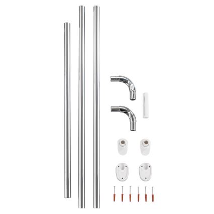 WENKO 19218100 - Barra UNIVERSAL 2,5x2,5 cm cromado/branco