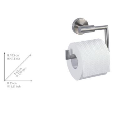 WENKO 19612100 - Suporte para papel higiénico BOSIO MATT 15x10,5 cm aço inoxidável/prateado